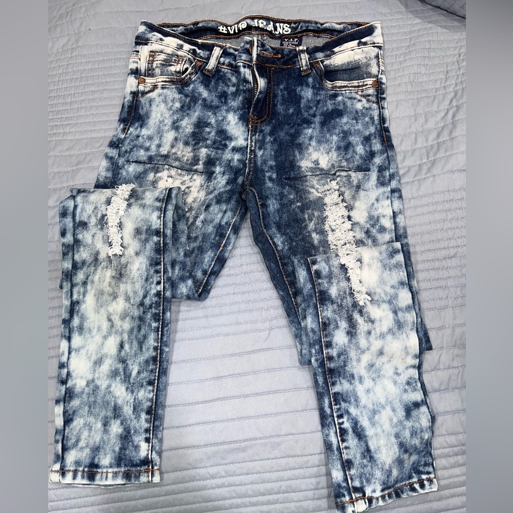 Distressed acid washed jeans for Junior